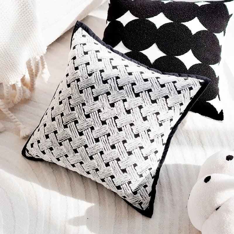 Kussensloop Vintage Bruin en Crème Patchwork – Zacht Polyester met Verborgen Ritssluiting 45x45cm en 30x50cm 7