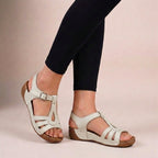 Laan | Dames Sandalen - Ondersteunend T-band Ontwerp, Lichtgewicht Comfort Beige