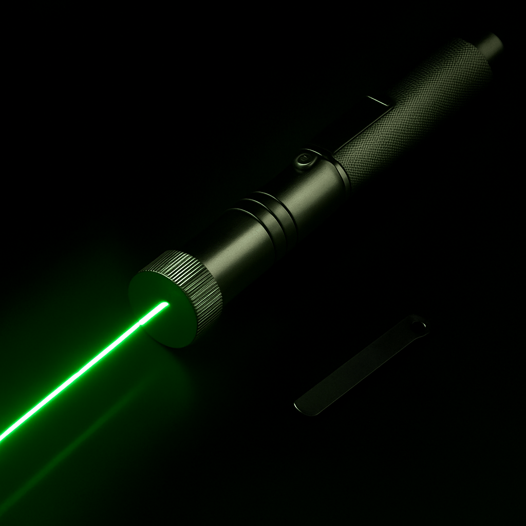 Laserpen met Groot Bereik, USB-Oplaadbaar, Metalen Behuizing, Instelbare Focus, Rood/Groen Groen