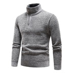 Trui Heren Half-Zip Comfortabel Grijs
