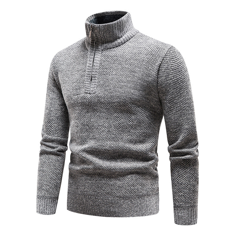Trui Heren Half-Zip Comfortabel Grijs