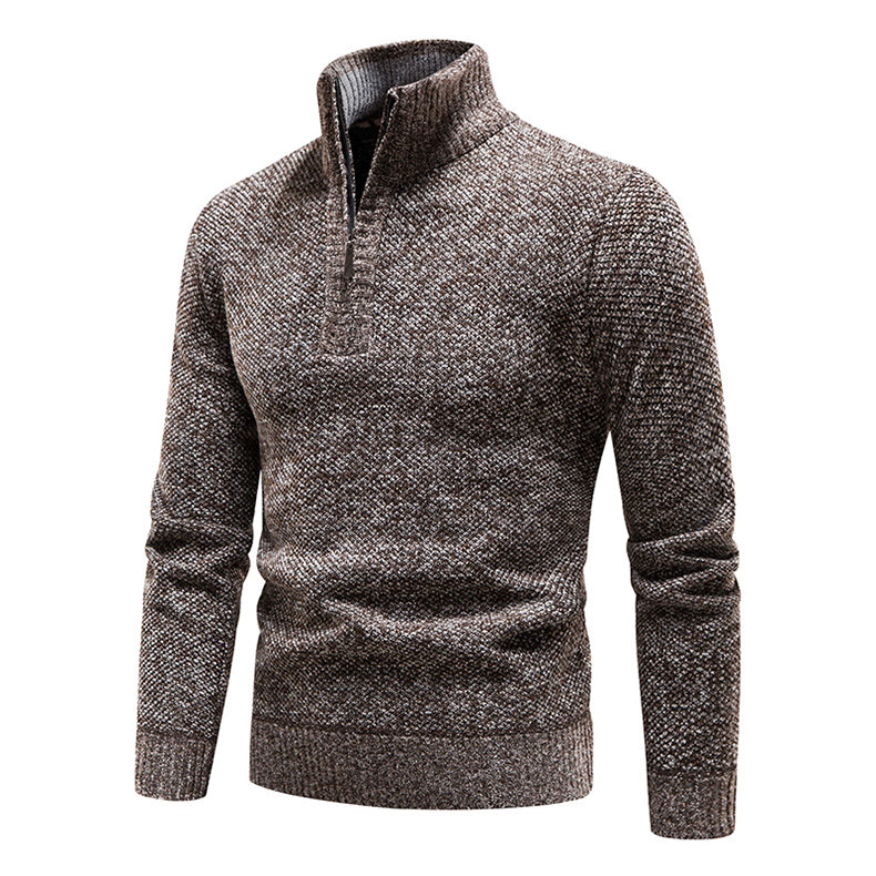Trui Heren Half-Zip Comfortabel Beige