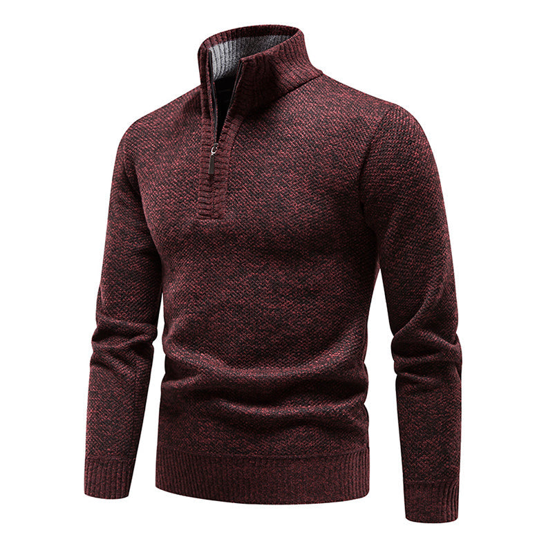 Trui Heren Half-Zip Comfortabel Rood
