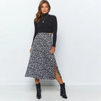Novali | Maxi Rok Dames - Luipaardprint Polyester Zwart S
