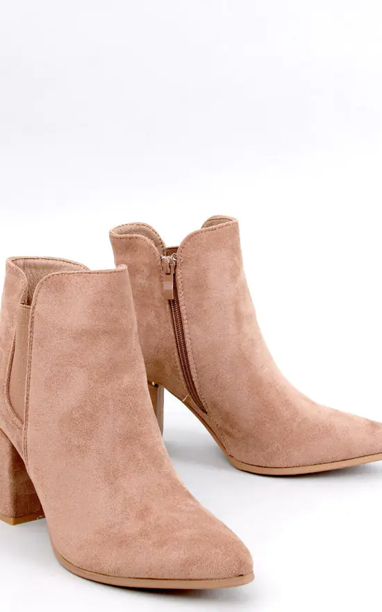Enkellaarsjes Dames Lage Hak Beige