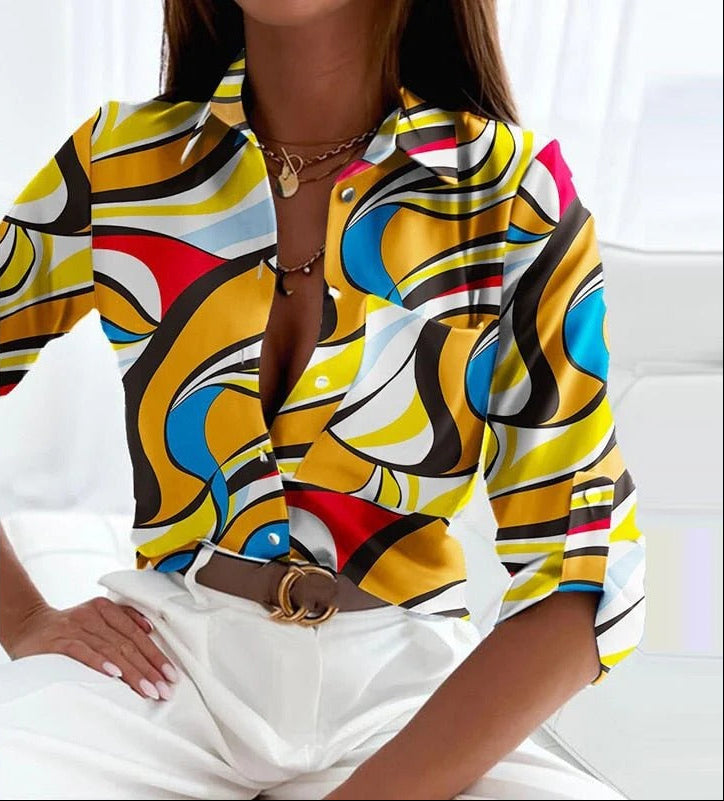 Callista | Blouse Dames - Reverskraag Geel