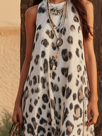 Luna | Dames Maxi Jurk - Chiffon met Abstracte Luipaardprint
