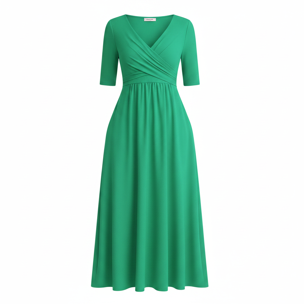 Luna | Dames Midi Jurk - Ademend Polyester, Flatterend Ontwerp