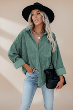 Isolde | Overhemd Dames - Oversized, Zachte Structuurstof, Casual Groen