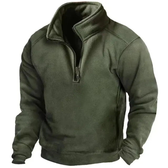Trui Heren Halve Rits Warm Groen