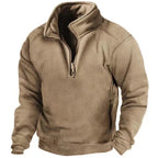 Trui Heren Halve Rits Warm Khaki