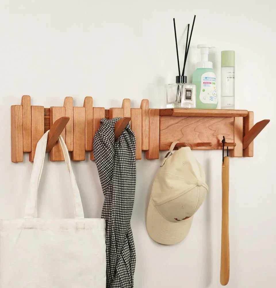 Massief Houten Kapstok Muur met Pianotoets Ontwerp – Ruimtebesparend en Duurzaam met Kapstokhaken 5