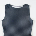 Mila | Dames Mini-jurk - Mouwloos, Stippenpatroon