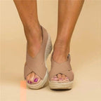 Mila | Dames Sandalen - Elegant Espadrille Design, Comfortabel Bruin