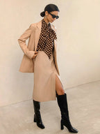 Yvaine | Kokerrok Dames - Faux Leer - Met Split