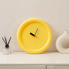 Minimalistische Wandklok met Stille Beweging en Modern 3D-ontwerp - 30 cm Geel