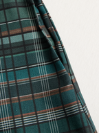 Mira | Dames Maxi Jurk - Geruite Katoen met Lange Mouwen, Casual Chic