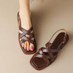 Mona | Dames Sandalen - Leren Gladiatorstijl, Minimalistisch Design