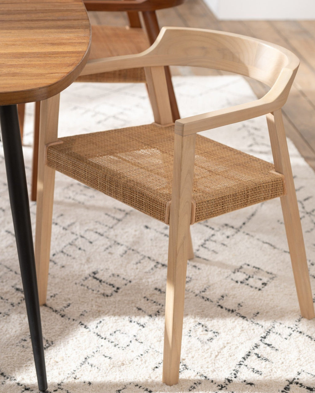 Natuurlijke Teakhouten Eetkamerstoel 55x55x71 cm – Comfortabele Stoel Voor Eetkamer Met Unieke Nerf 1