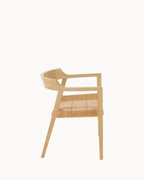 Natuurlijke Teakhouten Eetkamerstoel 55x55x71 cm – Comfortabele Stoel Voor Eetkamer Met Unieke Nerf 5