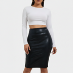 Caelia | Rok Dames - Crocoprint Polyester - Hoge Taille