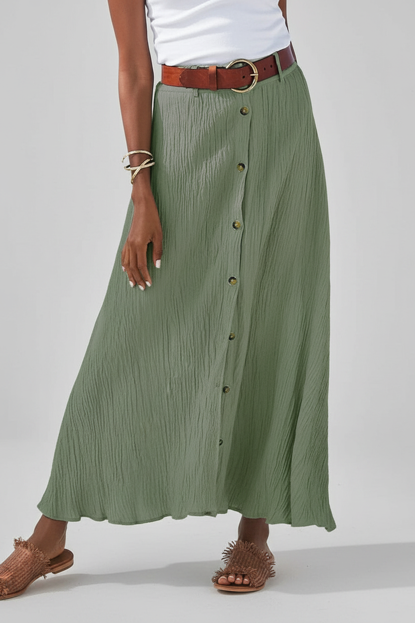 Seraphina | Maxi Rok Dames - Polyester - Losvallend Groen