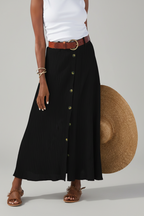 Seraphina | Maxi Rok Dames - Polyester - Losvallend Zwart