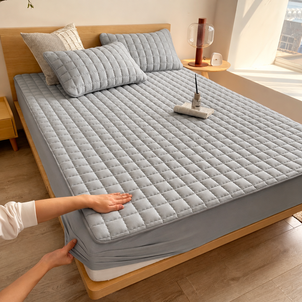 Waterdichte Matrasbeschermer – Hoeslaken Matrashoes met Elastiek, Ademend & Stil, Hypoallergeen, 90×200 tot 200×220 cm Grijs
