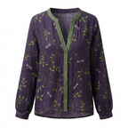 Oriana | Vintage Blouse - Bladprint, Comfortabel en Elegant