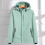 Damaris | Dames Functionele Jas met Capuchon en Rits - Waterdichte en Winddichte Outdoor Regenjas met Steekzakken