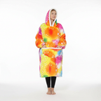 Oversized Fleece Deken met Capuchon – Hoodie Deken met Zakken, Draagbare Deken met Eenhoorn & Regenboog Print – SnuggleHood