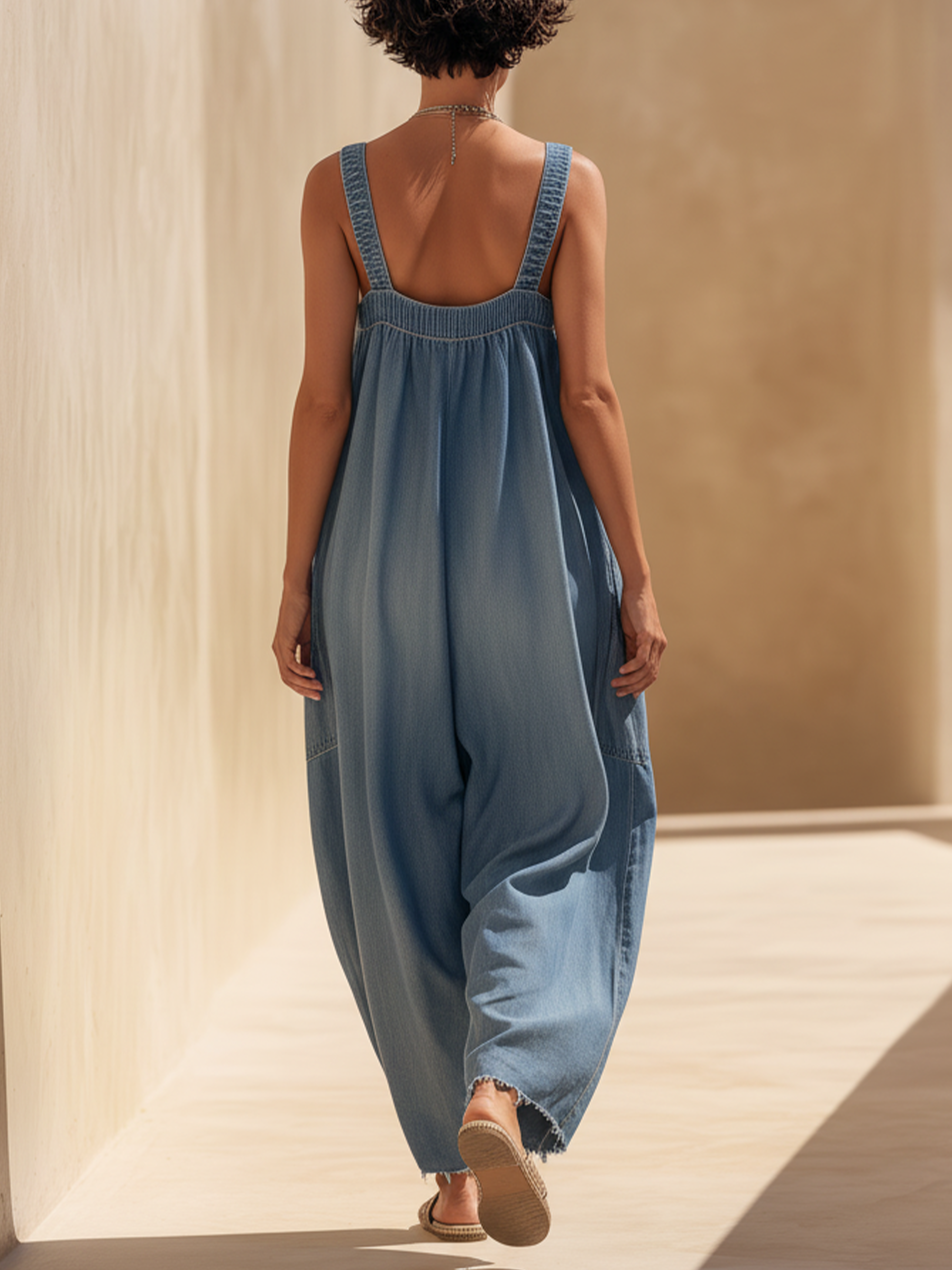 Novali | Jumpsuit Dames - Denim - Oversized Mouwloos Wijde Pijpen