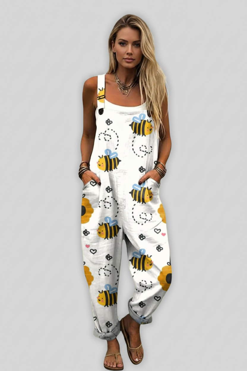 Amara | Jumpsuit Dames - Bijenprint