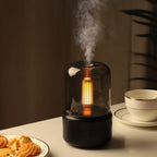 Luchtbevochtiger Ultrasoon Compact 120ml met LED Verlichting – Aroma Diffuser, Fluisterstil, tot 12 Uur – voor Slaapkamer & Bureau Zwart