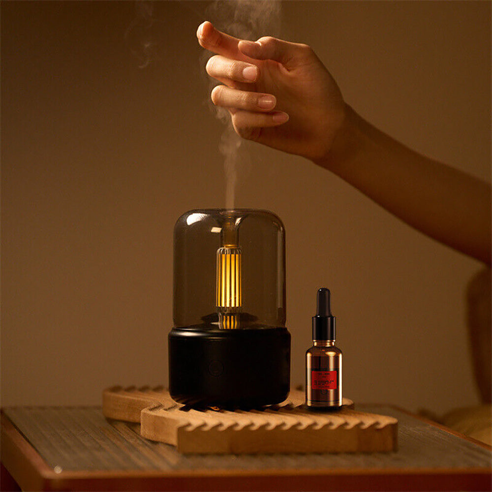 Luchtbevochtiger Ultrasoon Compact 120ml met LED Verlichting – Aroma Diffuser, Fluisterstil, tot 12 Uur – voor Slaapkamer & Bureau
