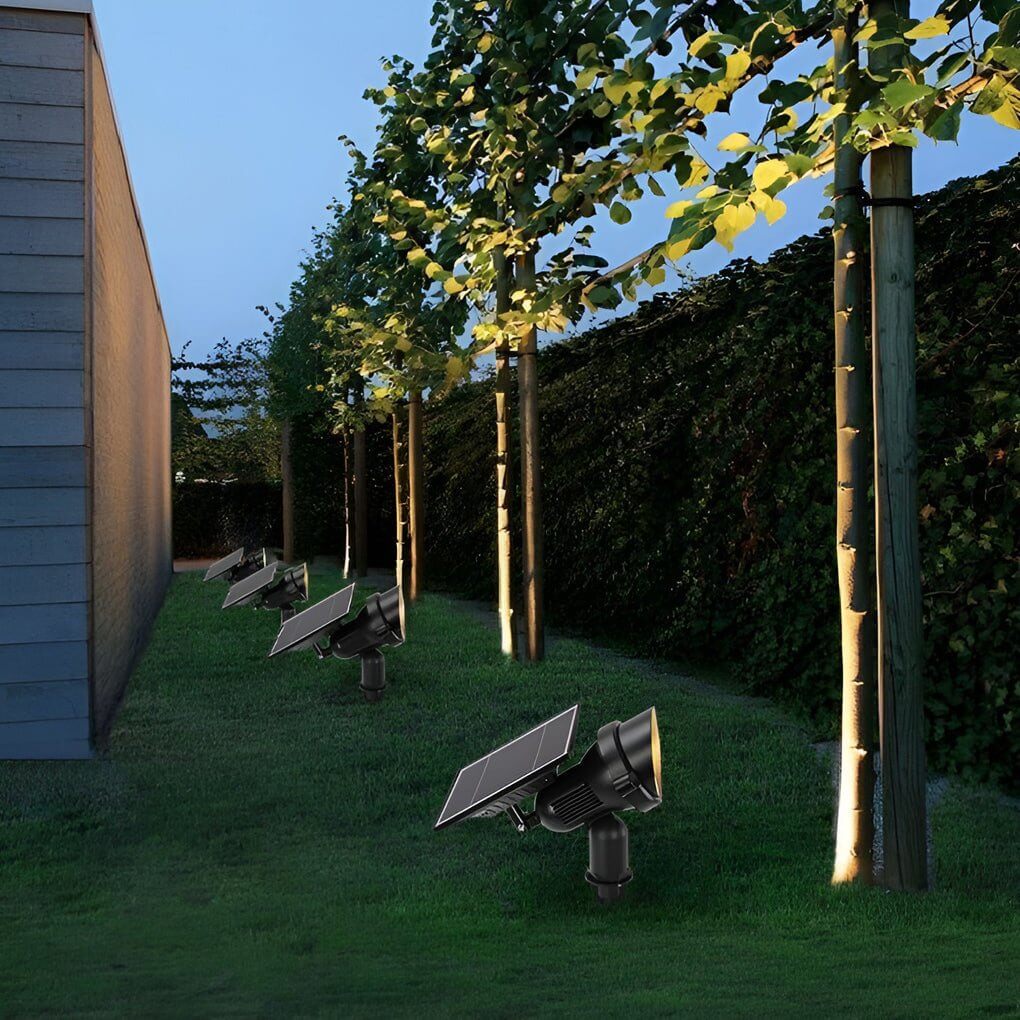 Solar Tuinspot LED RGB – Buitenlamp op Zonne-energie, IP65, Verstelbare Kop, Aluminium, met Grondpin of Basis Warm Wit Met Grondpin