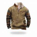 Trui Heren Halve Rits Warm Comfortabel Beige