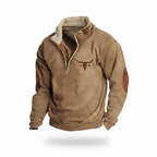Trui Heren Halve Rits Warm Comfortabel Bruin