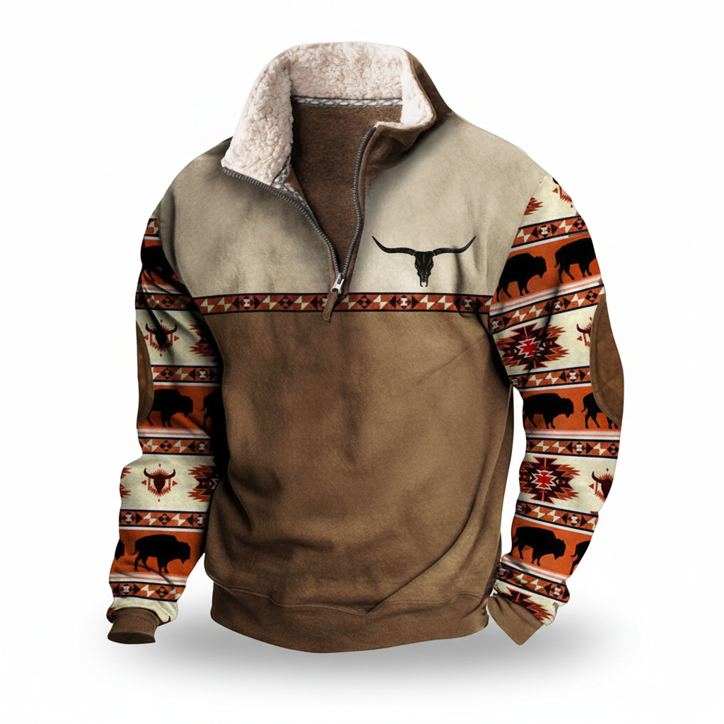 Trui Heren Halve Rits Warm Comfortabel Wit