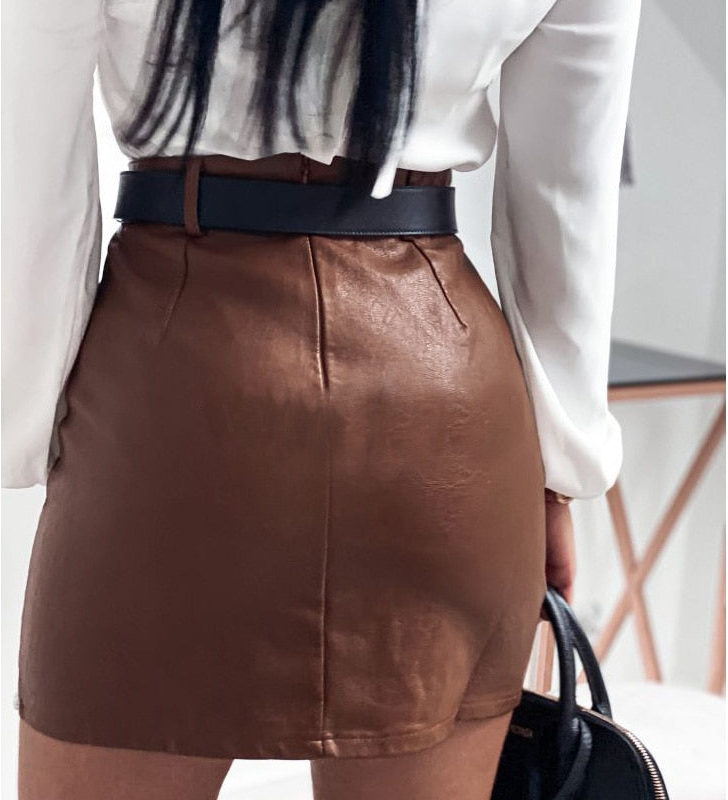 Thalassa | Rok Dames - Faux Leer - Met Split