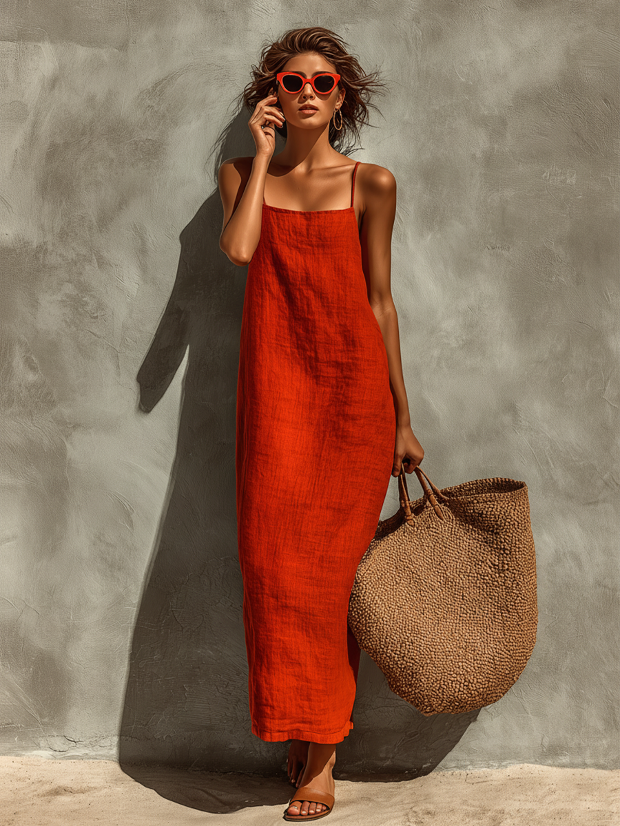 Eline | Boho Damesjurk - Spaghettibandjes Maxi Zomerjurk