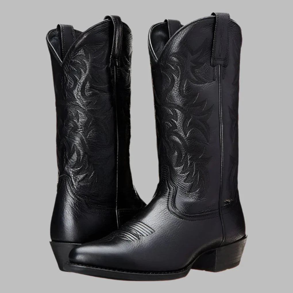 Cowboylaarzen Heren Enkelhoog Zwart