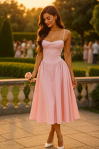 Rosa | Midi Jurk Dames - A-lijn Midi met Corset Lijfje