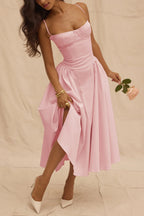 Rosa | Midi Jurk Dames - A-lijn Midi met Corset Lijfje