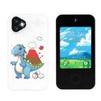 Kinder-smartphonespeelgoed met dubbele camera - 1080P HD-video & MP3-muziekspeler met spelletjes Dinosaurus Wit