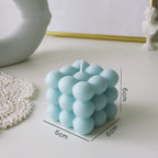 Bubble Kaars van Sojawas – Trendy Kubus Kaars & Geurkaars, 9 Kleuren, Maak je Interieur Compleet – BubbleGlow Kaars Blauw