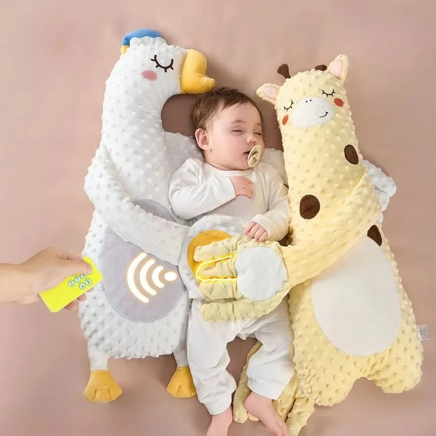 Baby kalmeringskussen met afstandsbediening - Elektrische slaappop voor pasgeborenen & ritmische klophand