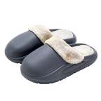 Zahara | Waterdichte Winter Pluche Pantoffels voor Dames & Heren - Warme Thermo-Huisschoenen met Afneembare Fleecevoering & Antislip Rubberen Zool Grijs