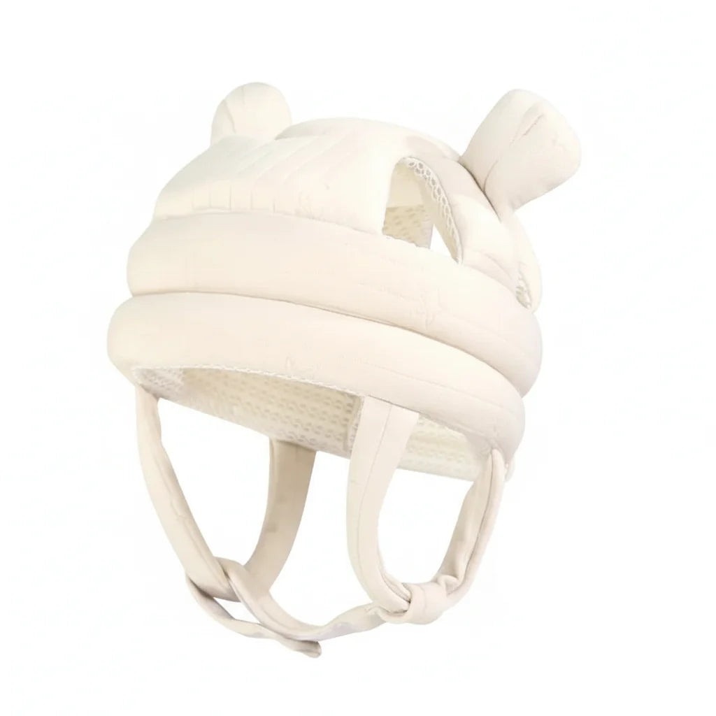 Baby 360 hoofdbeschermhelm - Ademende valbeschermkap voor lopen & kruipen Beige