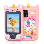 Kinder-smartphonespeelgoed met dubbele camera - Touchscreen eenhoorn MP3-muziekspeler voor 3-8 jaar
